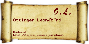 Ottinger Leonárd névjegykártya