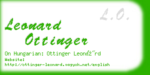 leonard ottinger business card